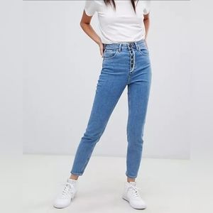 Asos Farleigh Vintage Button High Rise Jeans